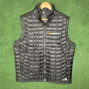 Sz L The North Face Thermoball Puffer Vest Men's Silver Black Lightweight LOGO